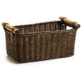 thumbnail image 1 of Drevy Petit Pole Handle Wicker Storage Basket, Medium, 12 in L x 6.5 in W x 6 in H, Antique Walnut Brown, 1 of 2