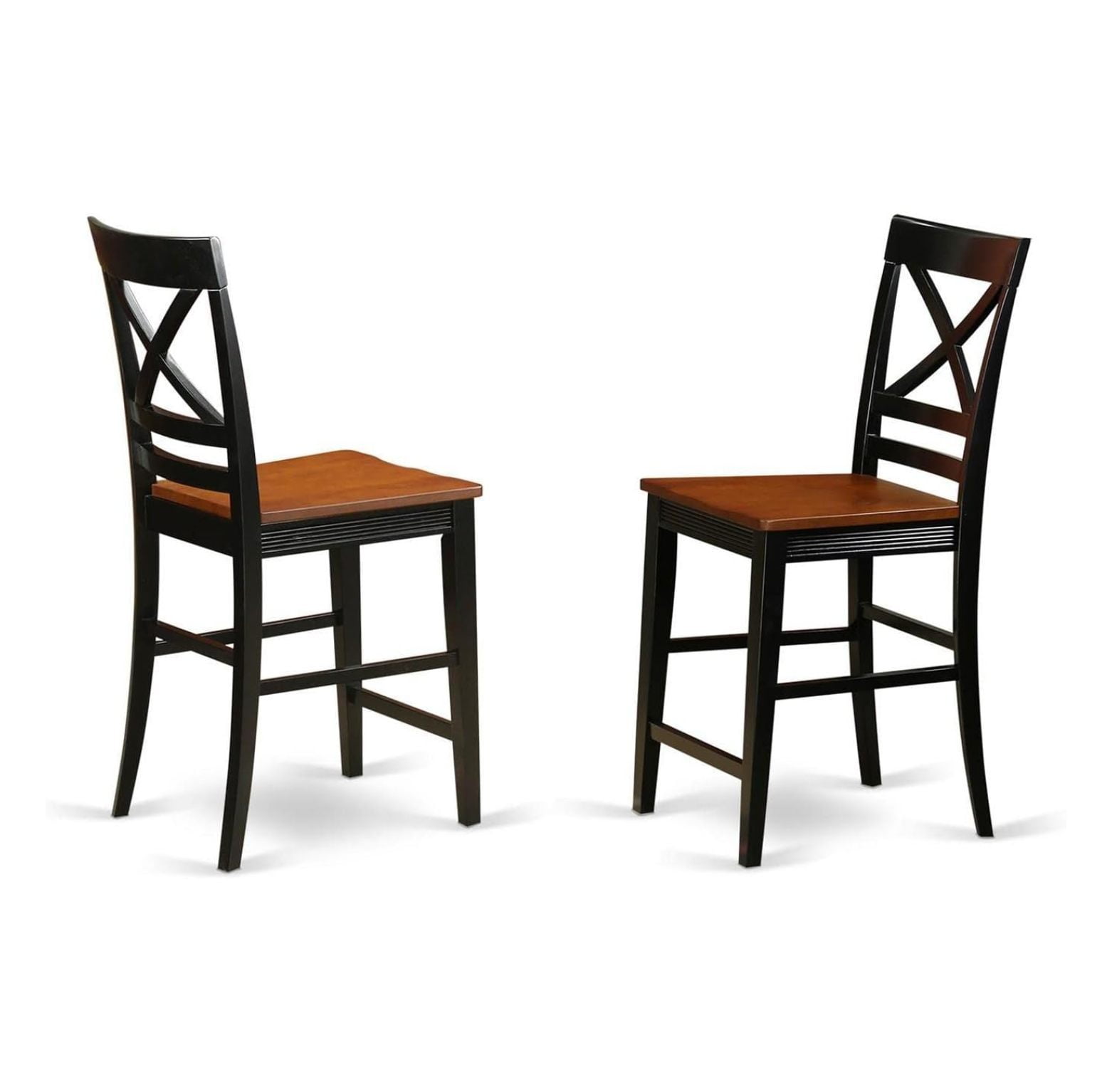 Drevy QUSBLKW Counter Bar StoolPub Height Wooden Chairs, Set of 2