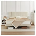 thumbnail image 1 of Drevy Queen Size Bed Frame Upholstered Platform with Complete Headboard and Strong Wooden Slats, No Box Spring Needed, Easy Assembly,Beige, 1 of 3
