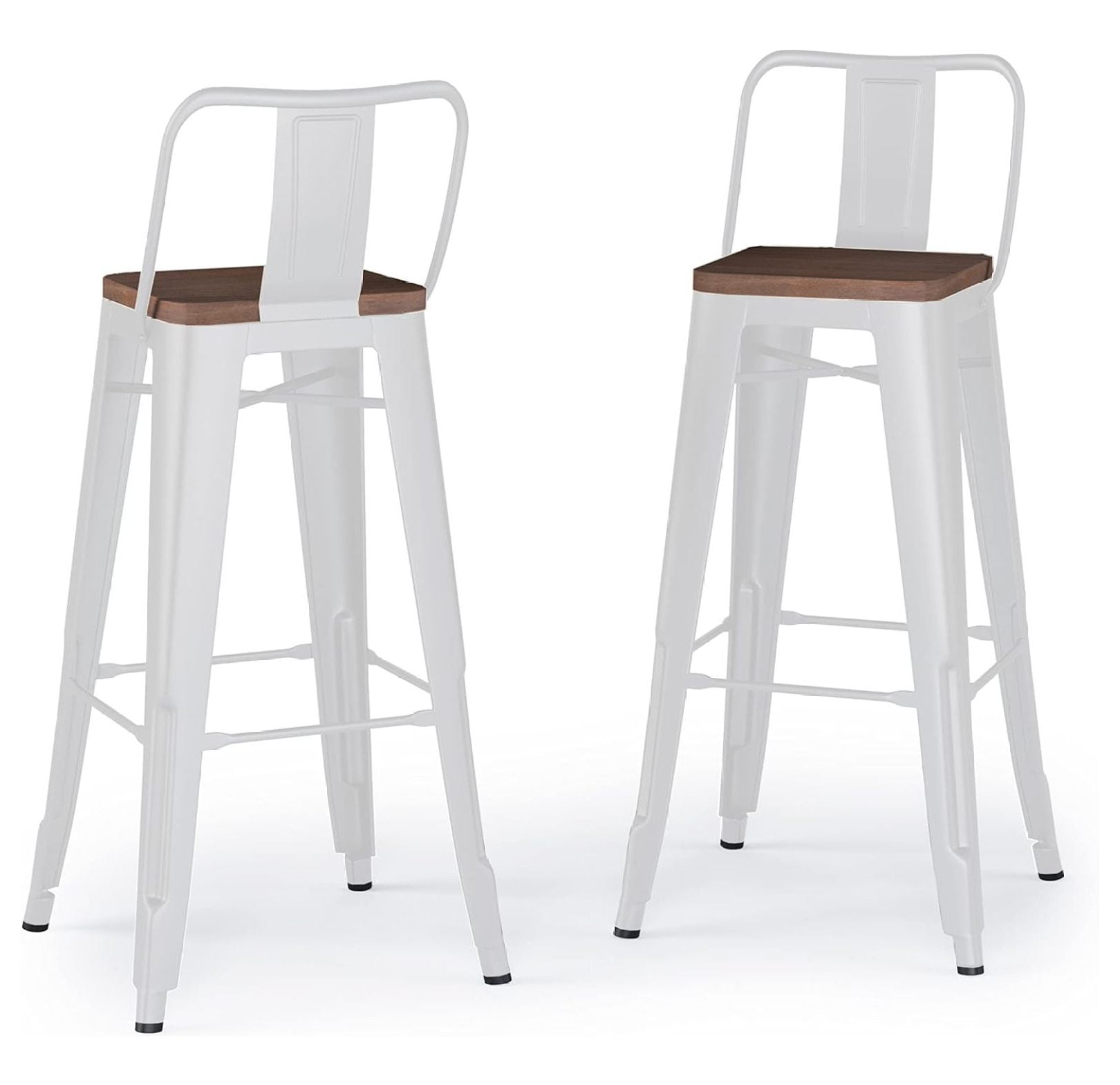 Drevy Rayne 30 Inch Industrial Metal / Wood Bar Stool (Set of 2) in