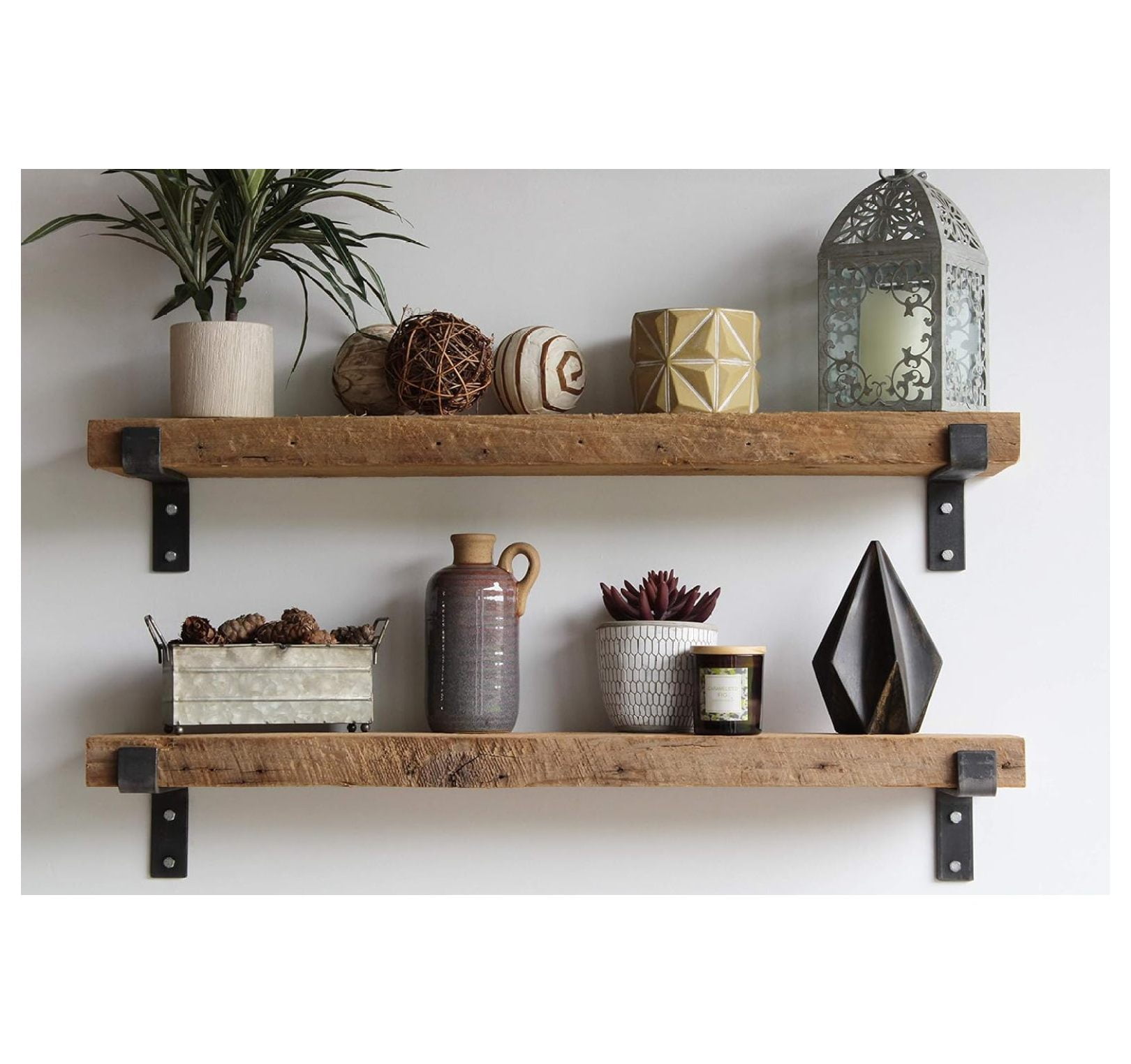 Drevy Reclaimed Wood Accent Shelves Rustic Industrial Amish Handcrafted in Lancaster County, PA