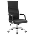 thumbnail image 1 of Drevy Ribbed Office Chair High Back PU Leather Desk Chair Adjustable Swivel Task Chair Computer Chair with Armrest for Conference Study Leisure (Black), 1 of 2