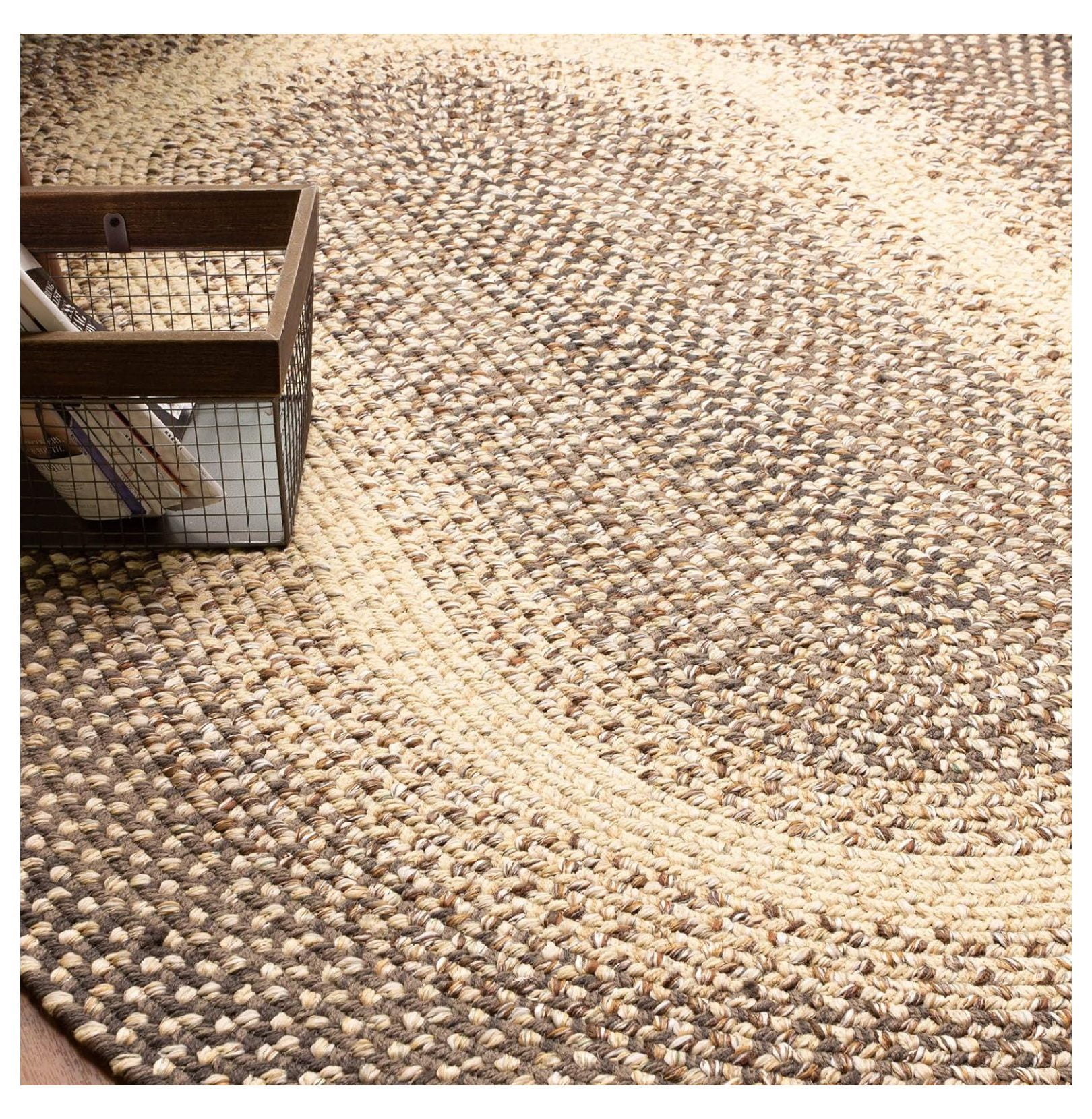 Drevy Ridgewood Farmhouse Braided Rug for Kitchen and Living Room Brown Velvet/Beige, 2' X 3