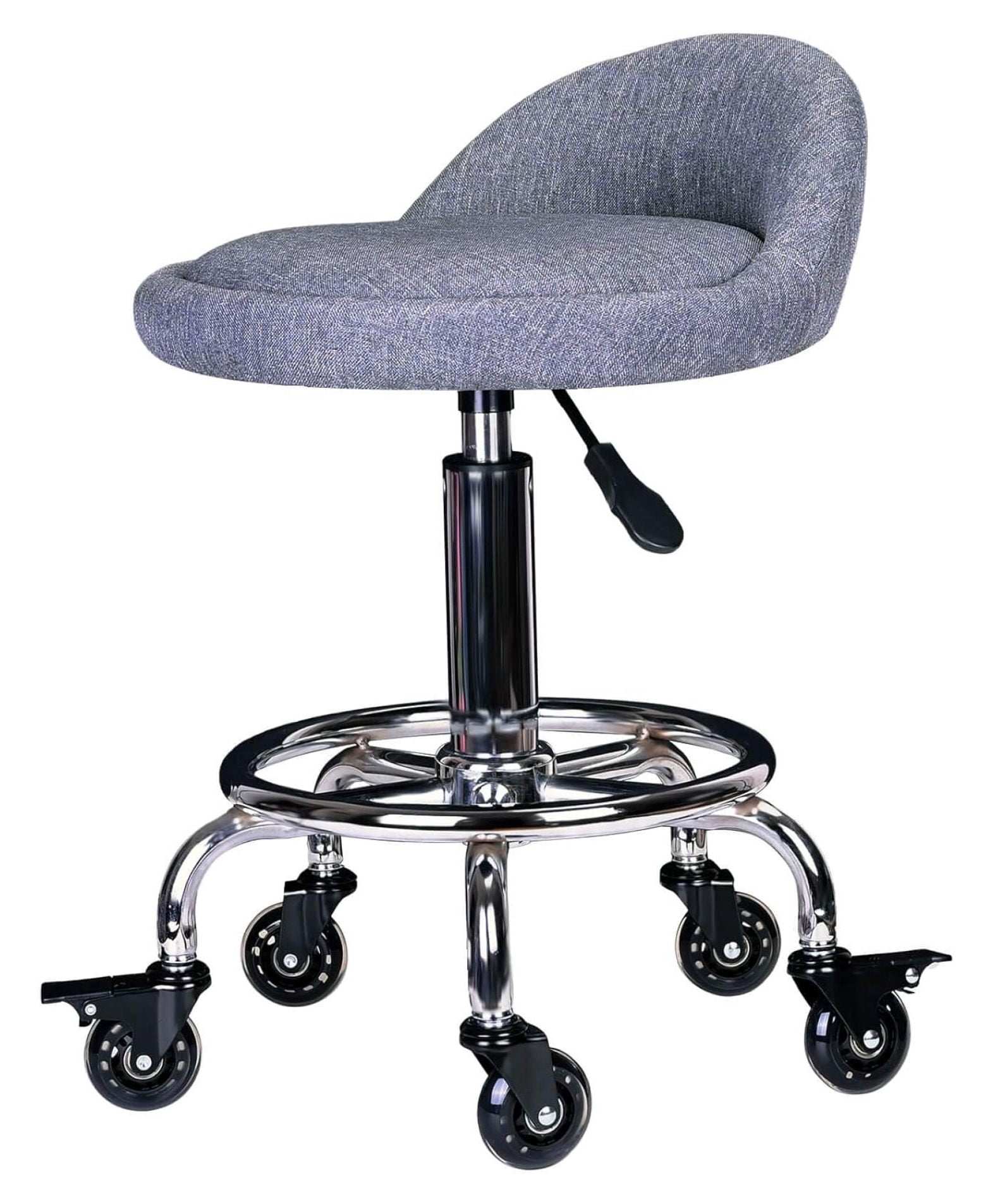 Drevy Rolling Stools with Backrest Height Aadjustable Rolling Chair ...