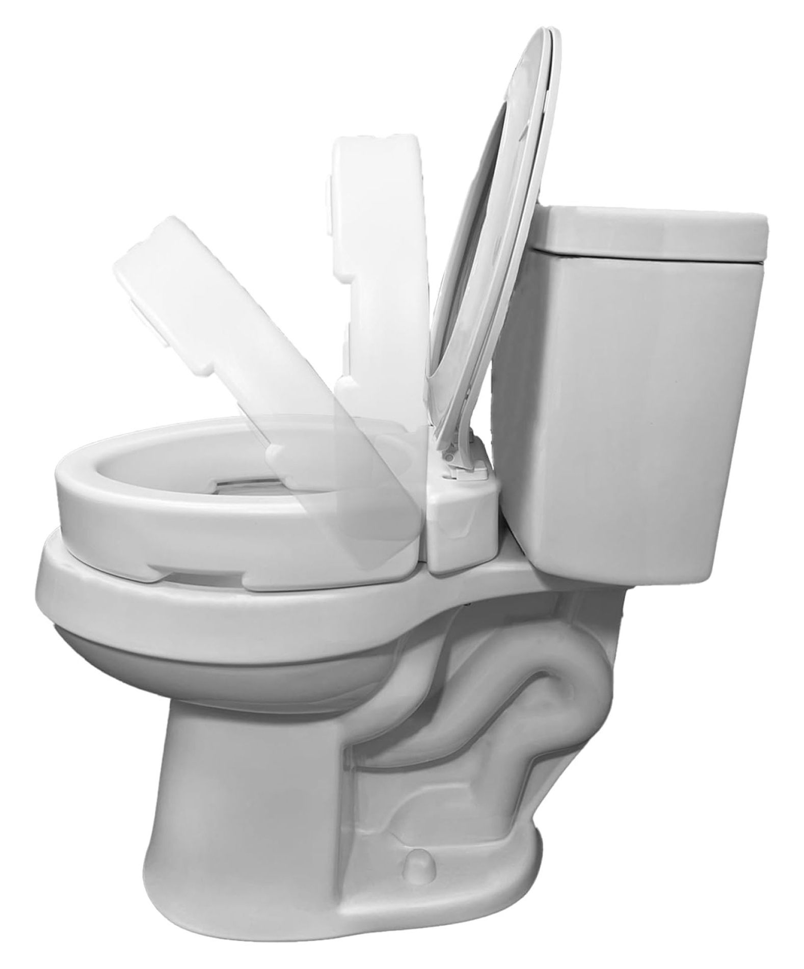 Drevy Round Hinged Raised Toilet Seat, Adds 3.5 Inches of Height to