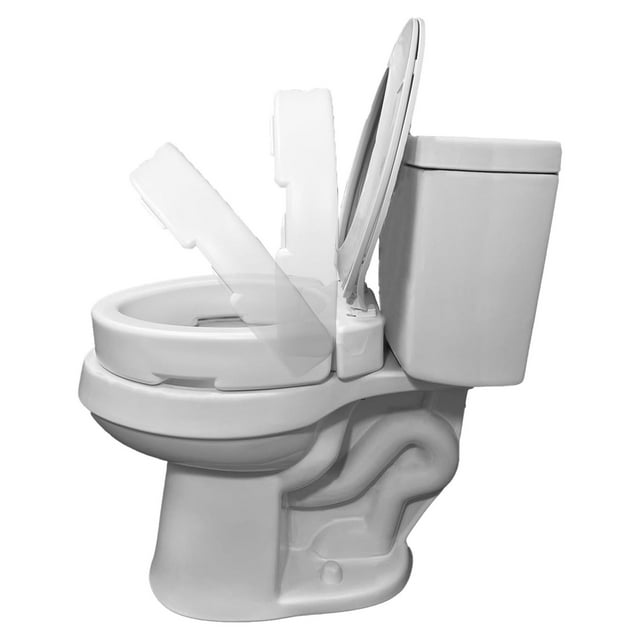 Drevy Round Hinged Raised Toilet Seat, Adds 3.5 Inches of Height to