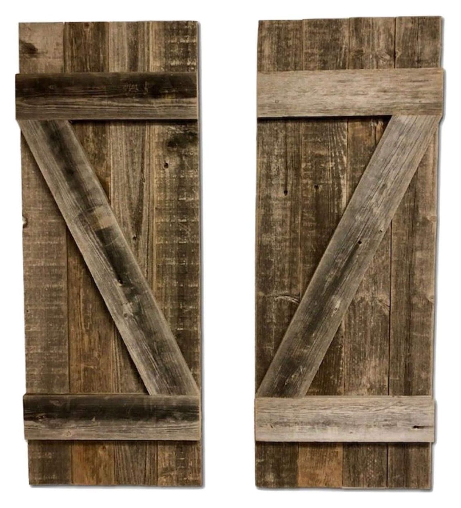 Drevy Rustic Farmhouse Window Shutters (Set of 2) Made of 100