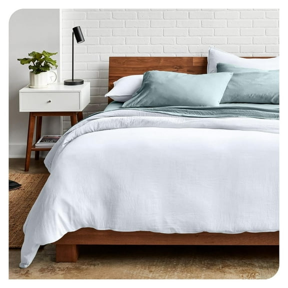 Drevy Sandwashed Bedding Duvet Cover - Queen Size - Premium 1800 Ultra-Soft Brushed Microfiber - Easy Care (Queen, Sandwashed White)