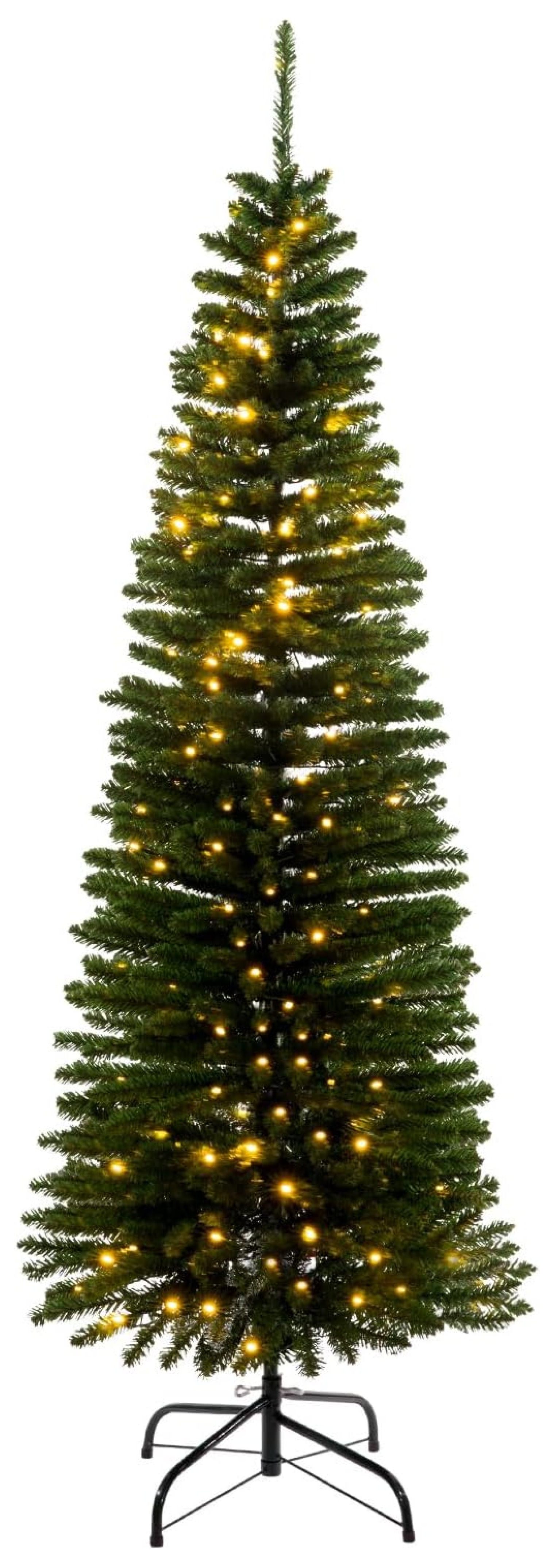 Drevy Slim Christmas Tree prelit 6 ft, Skinny prelit Christmas Tree w