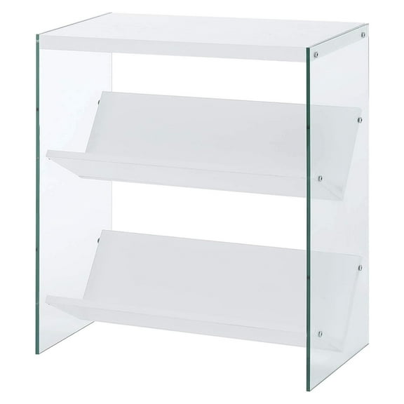 Drevy Soho Bookcase, White / Glass