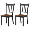 thumbnail image 1 of Drevy Solid Wood Dining Chairs, Armless Kitchen Chairs with Curved Slat Back, Modern Dining Room Chairs, Side Chairs for Dining Room, Kitchen, Restaurant, Set of 2 (Black), 1 of 2