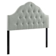 thumbnail image 1 of Drevy Sovereign Tufted Button Linen Fabric Upholstered Queen Headboard in Gray, 1 of 8