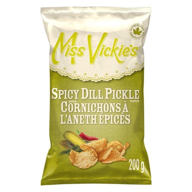 Drevy Spicy Dill Pickle Kettle Cooked Potato Chips, 200g/7 oz