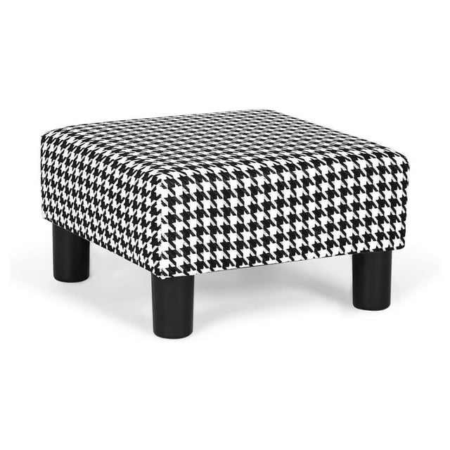Drevy Square Footrest Stool Modern Imitated Linen Footstool Small