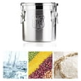 thumbnail image 1 of Drevy Stainless Steel Airtight Canister, Cereal Container with Airtight Lid and Handles Rice Bean Flour Oil Storage Bucket Sugar Milk Canisters for Home Kitchen Counter Storing Food (6L), 1 of 8