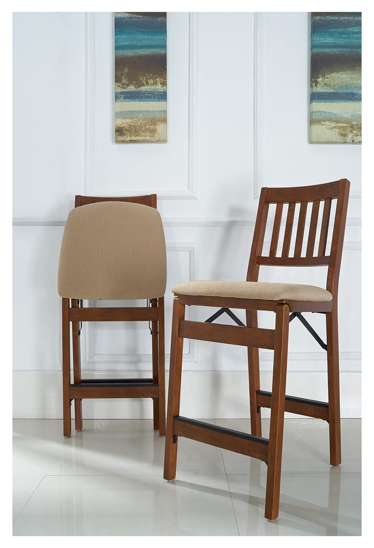 Drevy Stakmore Premium Solid Wood Dining Table Folding Counter Stools