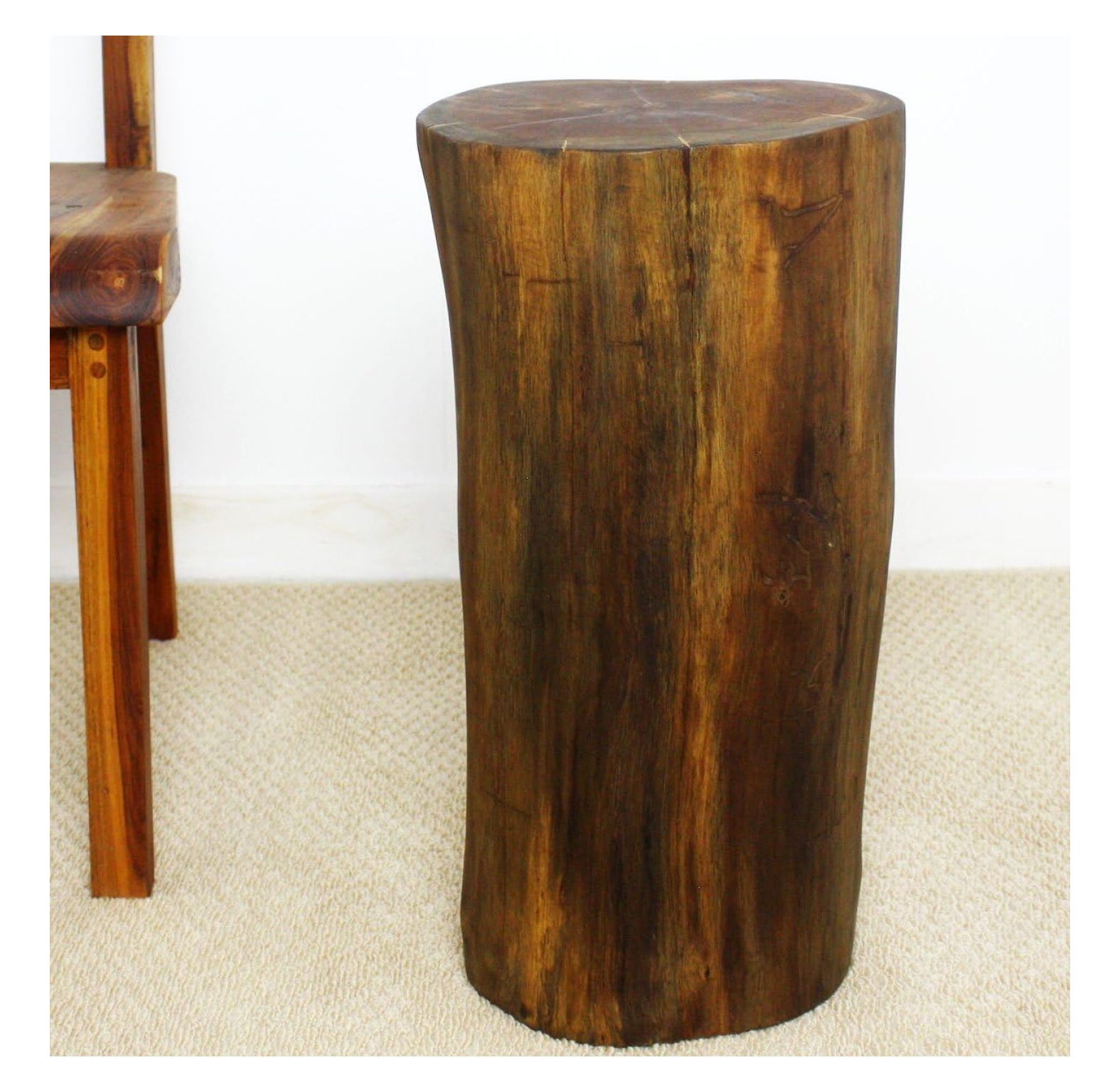Drevy Teak Reclaimed Stump Table or Stool Natural, KilnDried Teak Product Varies in Size