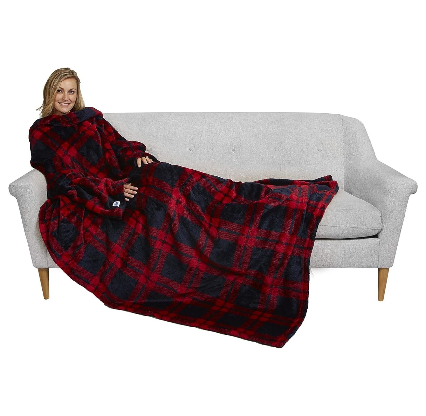 Drevy The Ultimate Fleece Blanket with Sleeves & Foot Pocket