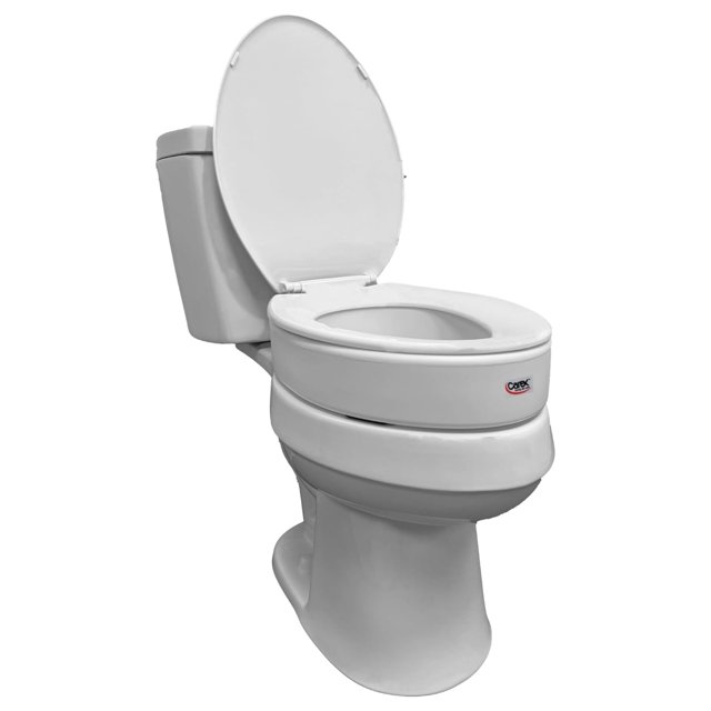 Drevy Toilet Seat Riser, Elongated Raised Toilet Seat Adds 3.5 inches to Toilet Height, for