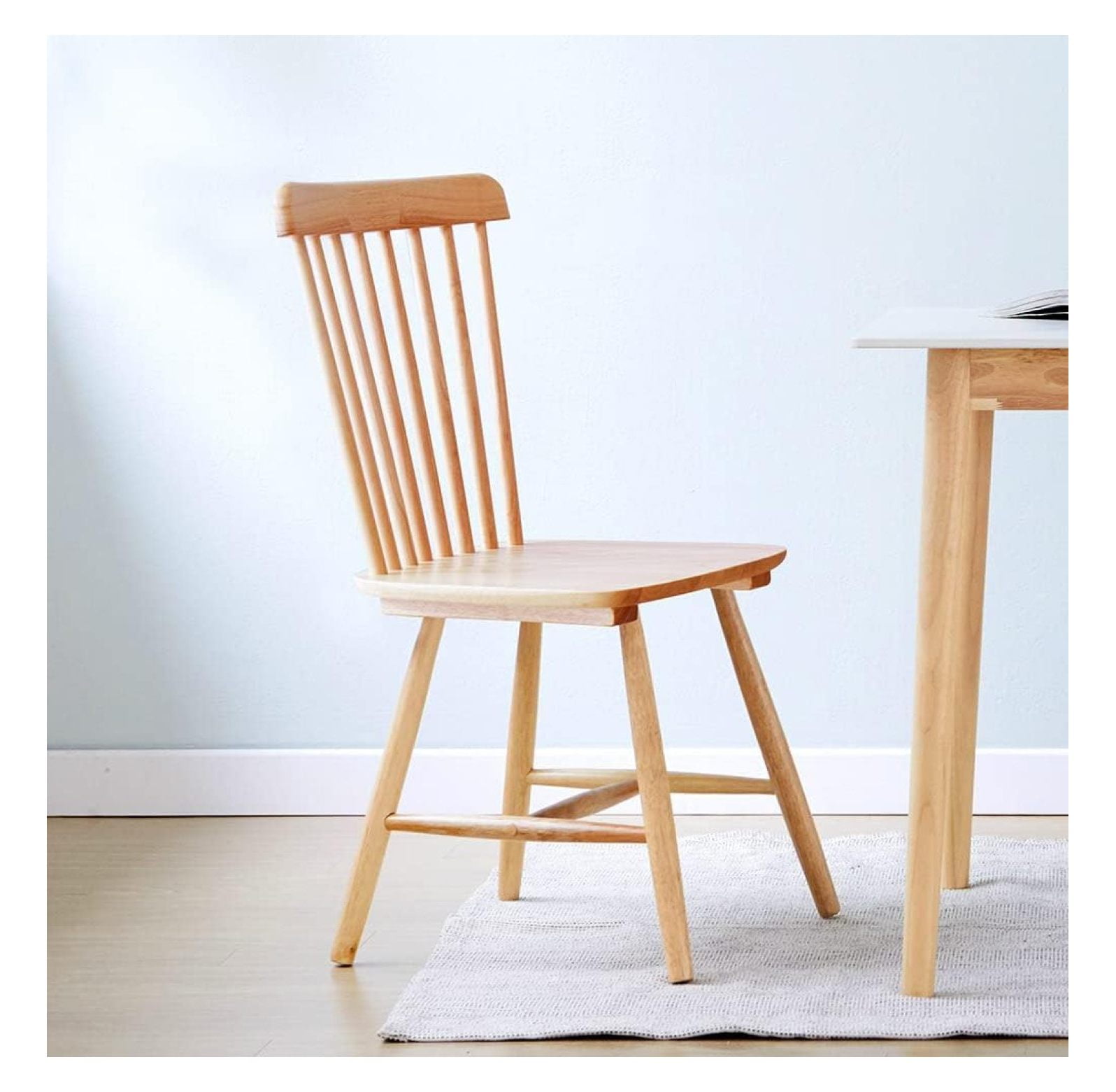 Drevy Toto Malaysian Oak Dining Chair Set of Two, Country Farmhouse