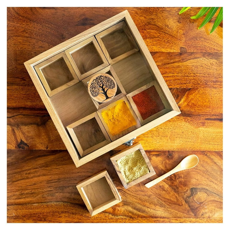 Indian spice box wooden hotsell