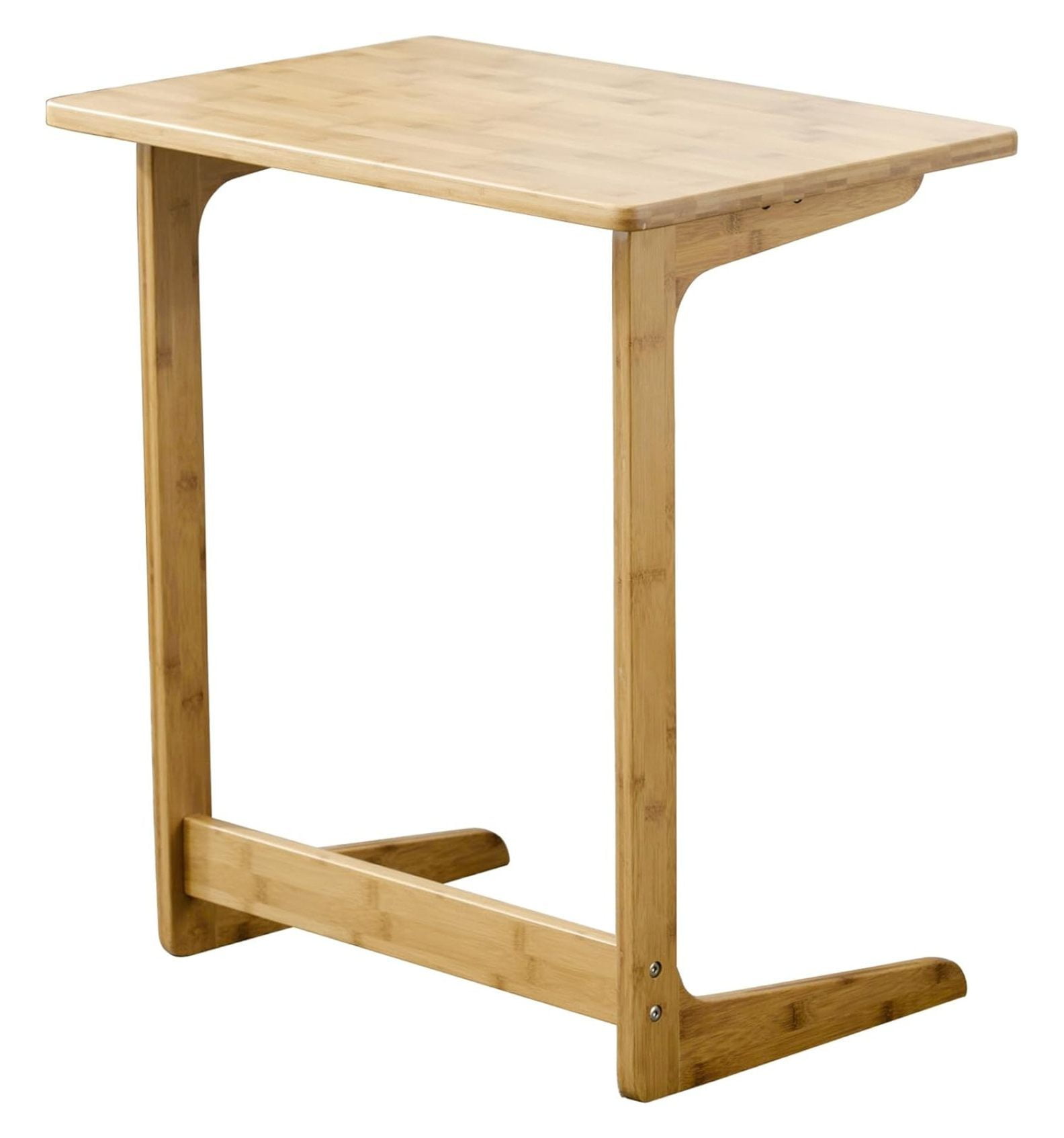 Drevy Tv Tray Table Bamboo Tv Dinner Table C Shaped end Table for Sofa