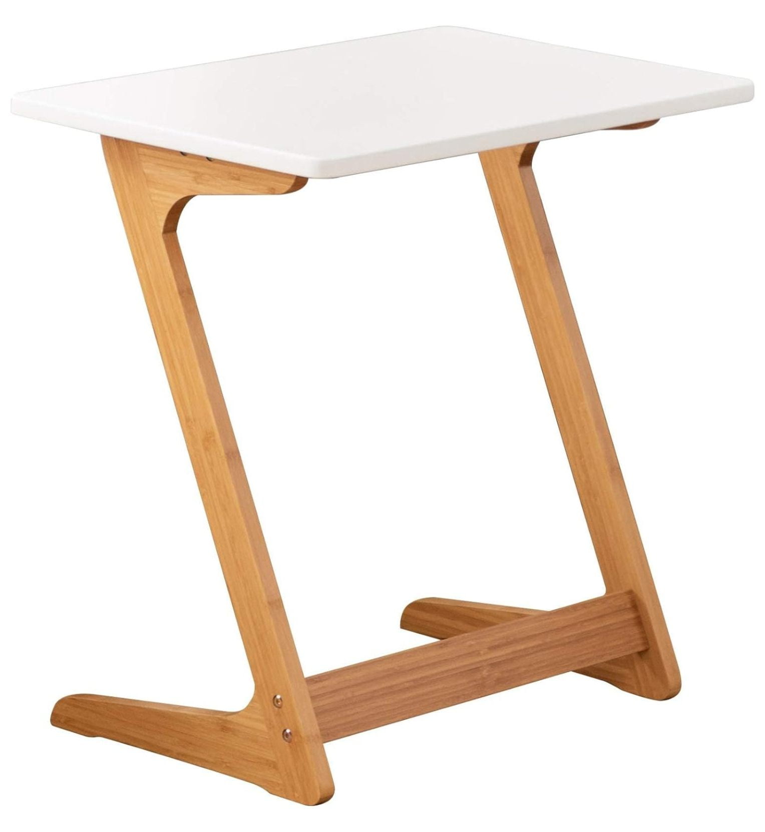 Drevy Tv Tray Table Bamboo Tv Dinner Table Z Shaped end Table for Sofa