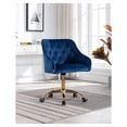 thumbnail image 1 of Drevy Velvet Home Office Desk Chair, Modern Swivel Task Armchair with Adjustable Height, Upholstered Tufted Accent Computer Chair for Home and Office Working or Studying, Navy Blue, 1 of 7