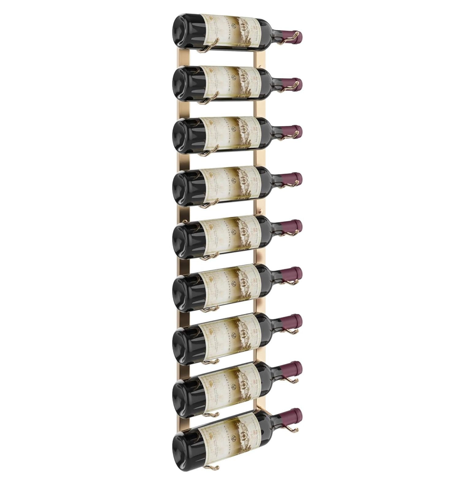 Drevy W Series Luxe Wine Rack 3 Single Depth, Metal Wall Mounted Wine Rack Modern, Easy