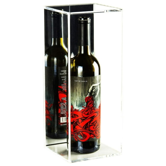 Drevy Wine Bottle Display Case with Mirror (A017-MB)