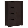 thumbnail image 1 of Drevy Wood -Standing Cabinet Bathroom Storage Floor Cabinet Unit Hallway Table with 4 Drawers and Adjustable Shelves Cupboard for Bathroom/Kitchen/Entrway, 22.05 x 11.81 x 32.28 in, Espresso, 1 of 8