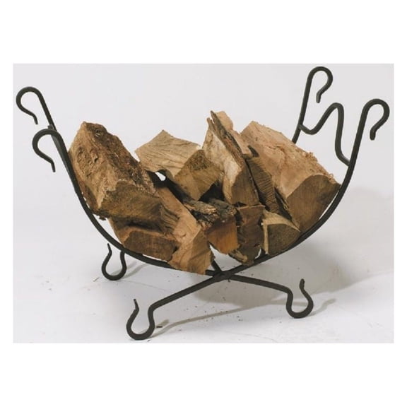 Drevy Wrought Iron Fireplace Log Bin 20" H X 21" W X 14" D Black