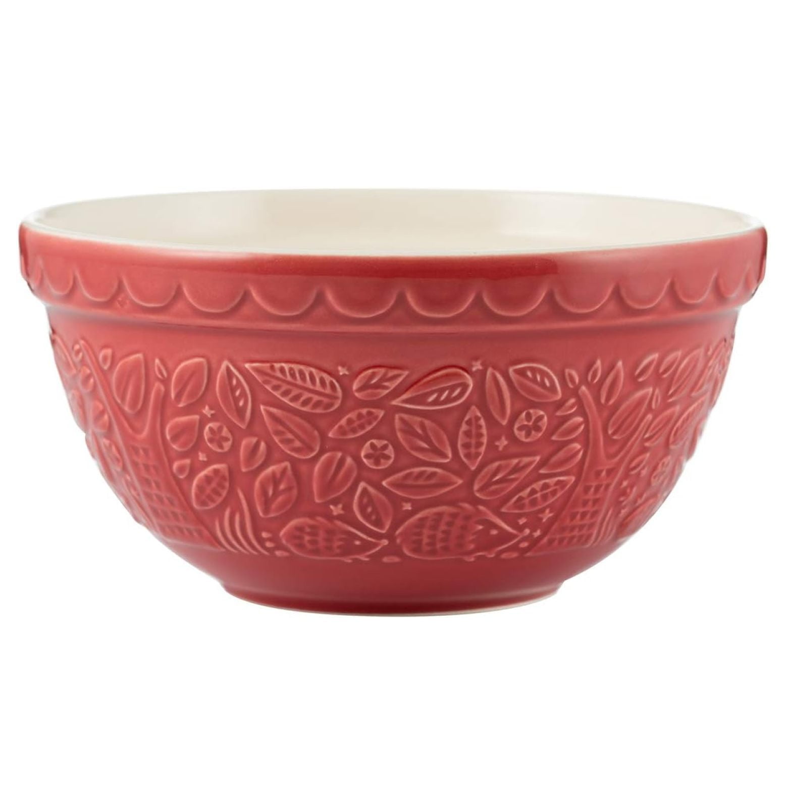 Burgundy Ceramic Hedgehog Embossed 1.25 Quart Mixing Bowl