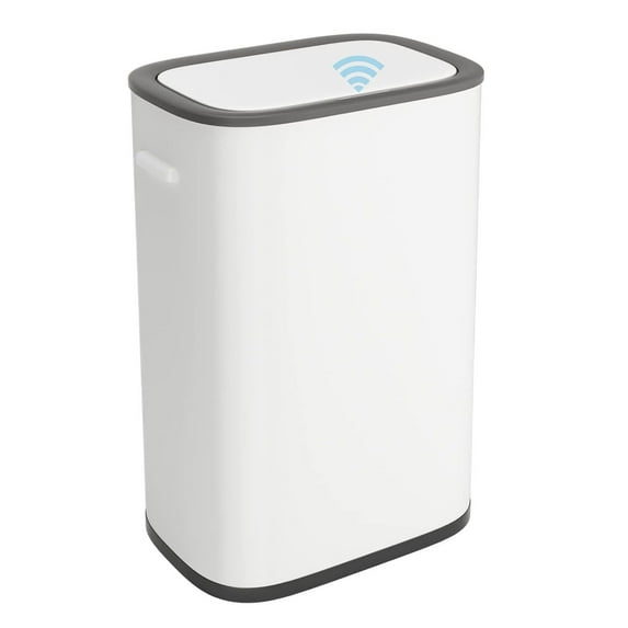 Drevy 15 Gallon Automatic Kitchen Trash Can with Lid, 55L Sensor Stainless Steel Garbage Can, Touchless Electronic Smart Trash Can Waste Bin for Kitchen Office, White & Grey