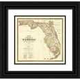 thumbnail image 1 of Drew 21x20 Black Ornate Wood Framed with Double Matting Museum Art Print Titled - Florida Railroads - Drew 1874, 1 of 4
