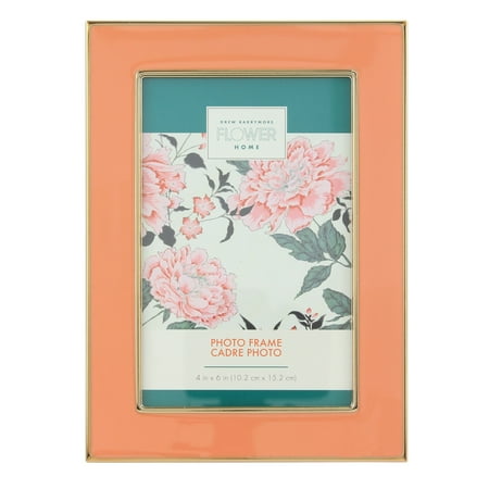 Drew Barrymore Flower Home 4x6 Rectangular Metal Table Top Single Picture Frame, Coral