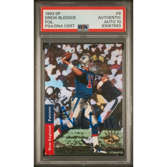 Drew Bledsoe 1993 Upper Deck SP Foil Signed Rookie Card #9 Auto PSA 10 83067583