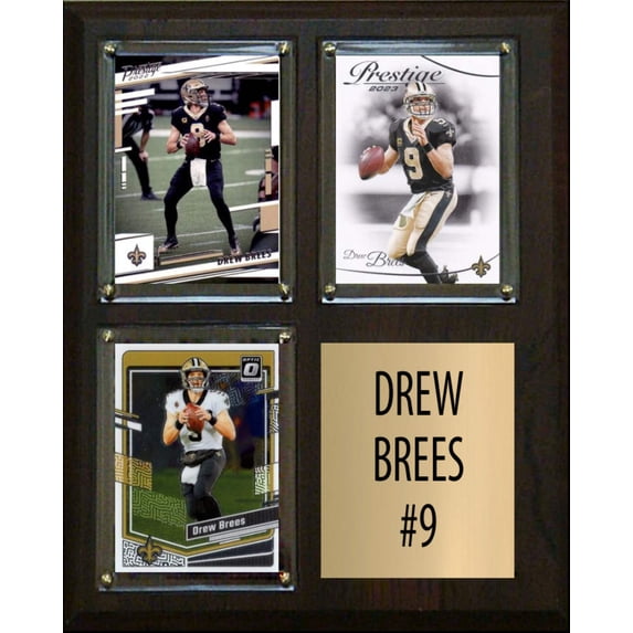 Drew Brees 3 Card Plaque Donruss Fleer Topps 2023 2024 Saints