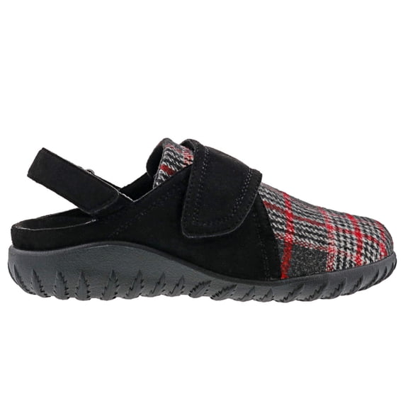 Drew Breezy Women Casual Shoe In Black Plaid Fabric