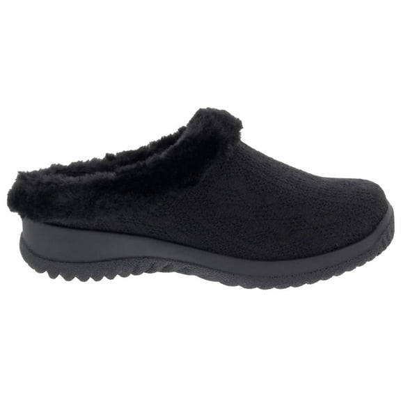 Drew Comfy Women Clog Shoe In Black Sweater Fabric