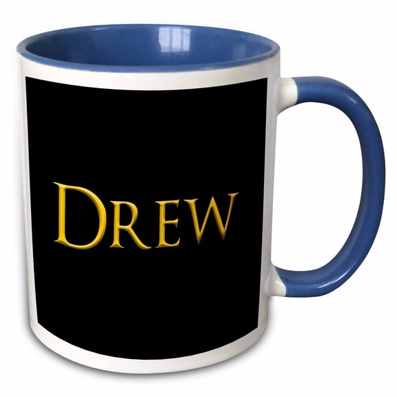 3drose, Drew Common Well Known Male Name in the Usa. an Elegant Gift, 15oz Two-tone Blue Mug