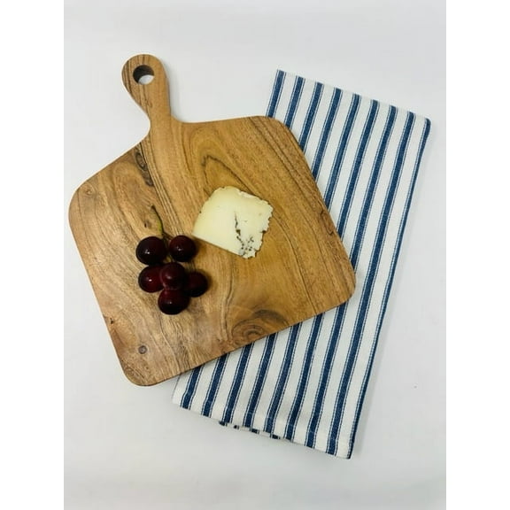 Drew DeRose Designs serve board with blue towel set, 16x26towel & board-12x9
