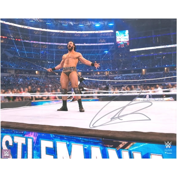 Drew McIntyre WWE Autographed 16" x 20" In The Ring Holding a Sword Photograph - Fanatics Authentic Certified