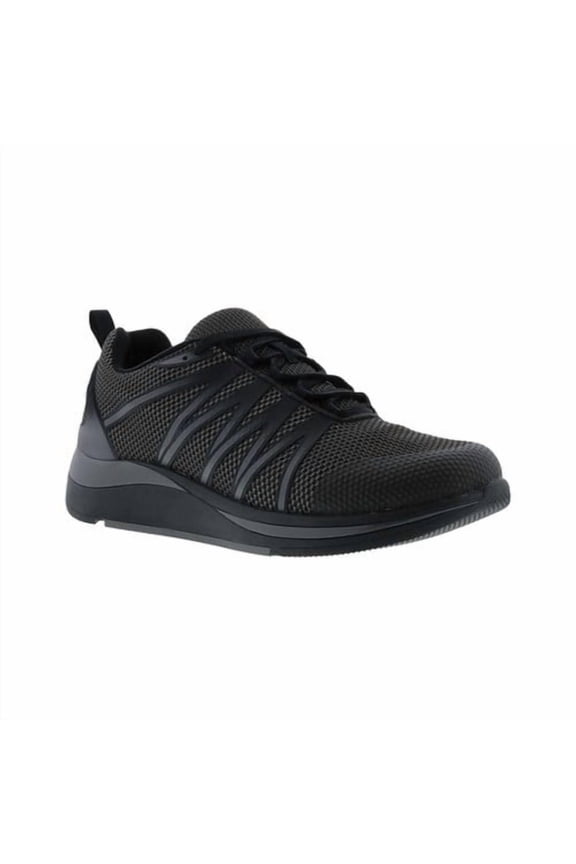 Drew Player Men Walk Athletic Shoe In Black Mesh Combo