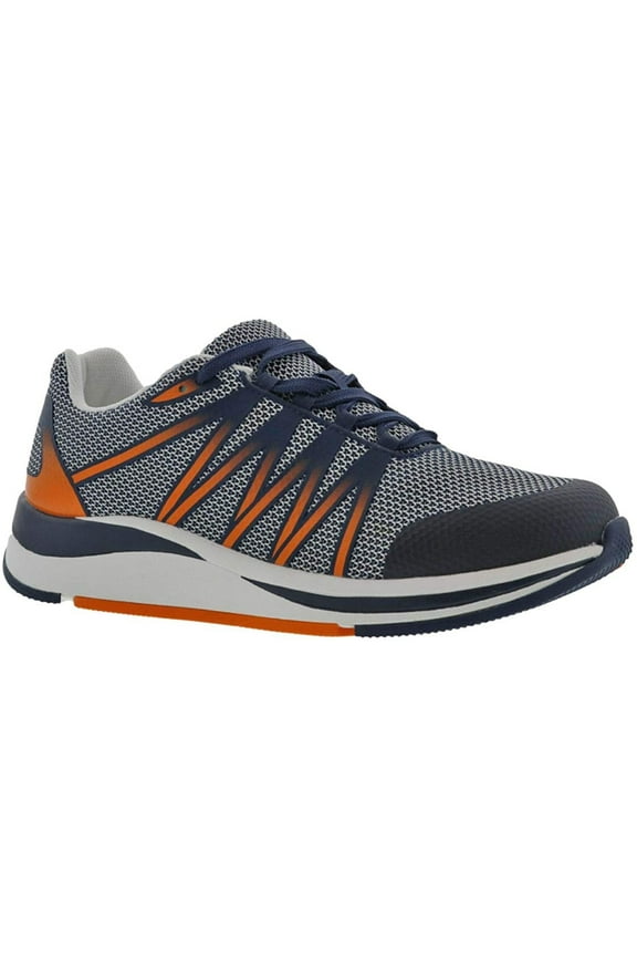 Player Mens Slip Resistant Performance Athletic Shoe 10 Wide Navy/Orange Mesh Combo