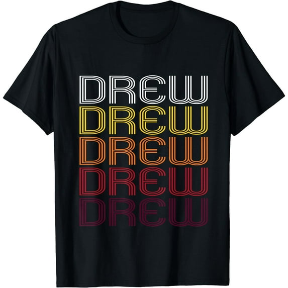 Drew Retro Wordmark Pattern - Vintage Style T-shirt
