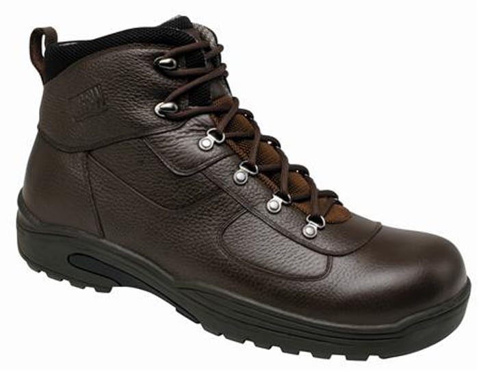 Men's Brown Waterproof Genuine Leather Diabetic Boot