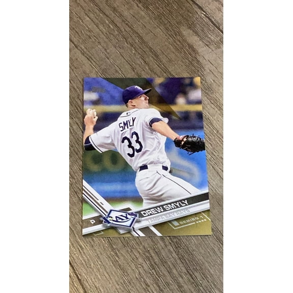 Drew Smyly MLB Tampa Bay Rays 2017 Topps 334 Gold serial numbered /2017 trading card