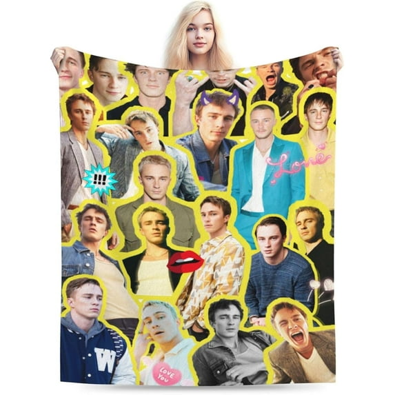 Drew Starkey Blanket Soft and Warm Lightweight Fluffy Throws Blankets Rug Carpet Gift for Beach Yoga Bedroom Living Room Decoration Sofa Camping Trip Dorm Decor All Season