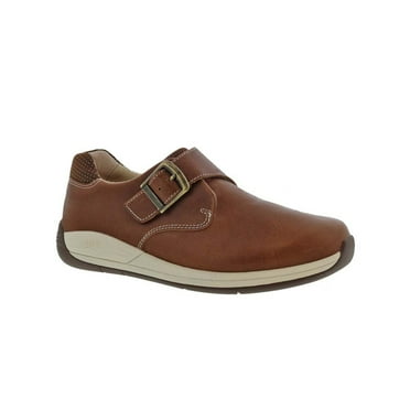 Drew Tempo Women Adjustable Closure Slip-on Shoes In Camel Leather